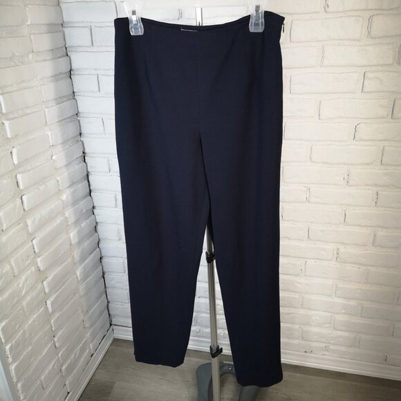 Talbots Petites Stretch Ladies Size 10P Navy Made in USA Size Zipper Pants - Picture 1 of 10